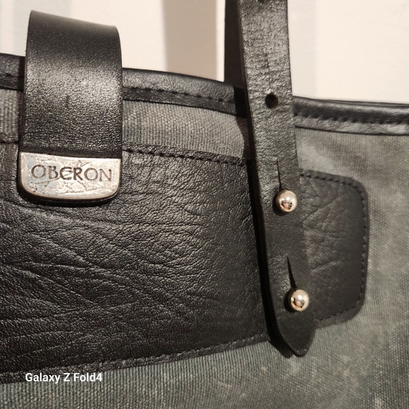 Oberon Design Cloud Dragon Waxed Canvas & Leather Tote  - Picture 5 of 8